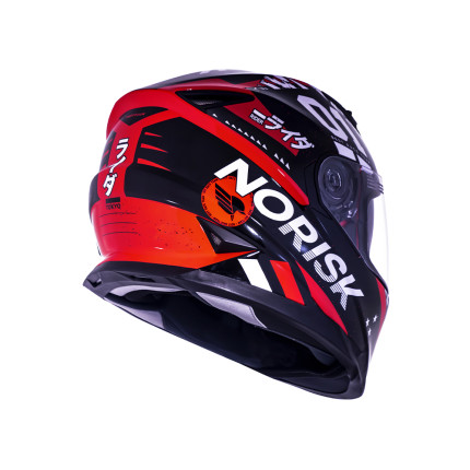 Capacete Norisk FF302 Tokyo - Preto / Branco / Vermelho
