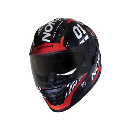 Capacete Norisk FF302 Tokyo - Preto / Branco / Vermelho