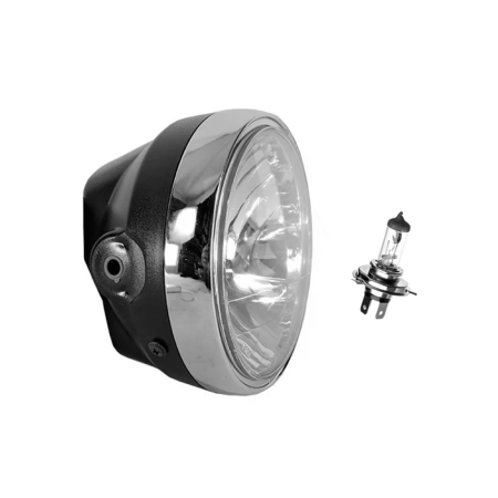 Farol Completo Honda CG 125 Titan / CG 125 Fan (00-09) Aro Cromado c/ Lâmpada