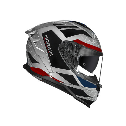 Capacete Norisk Strada II Evoque - Prata / Vermelho / Azul