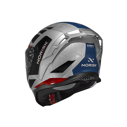 Capacete Norisk Strada II Evoque - Prata / Vermelho / Azul