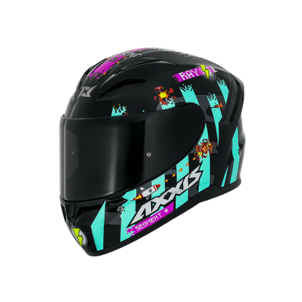 Capacete Axxis Segment Apolo Ray B7 - Preto e Azul Tiffany