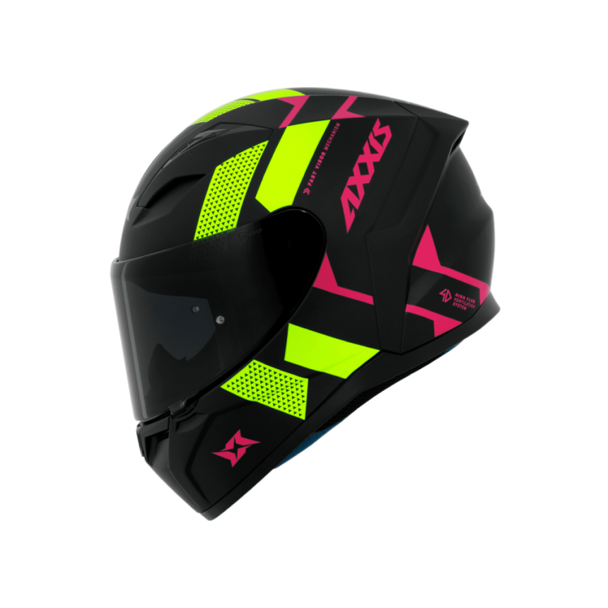Capacete Axxis Segment Apolo Squame A3 - Preto Fosco e Amarelo