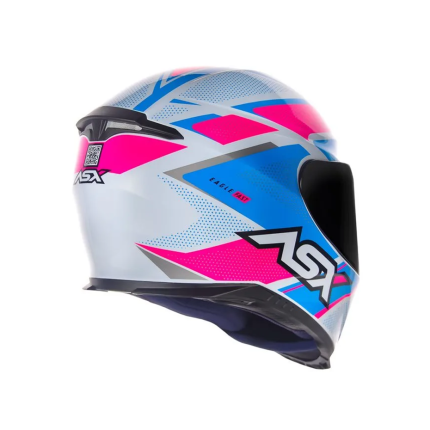Capacete Asx Eagle Fast - Branco / Rosa / Azul