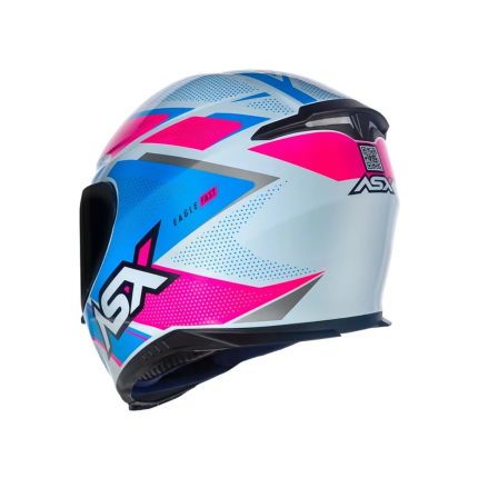 Capacete Asx Eagle Fast - Branco / Rosa / Azul