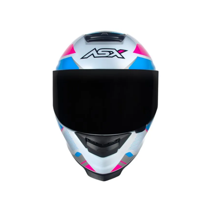 Capacete Asx Eagle Fast - Branco / Rosa / Azul