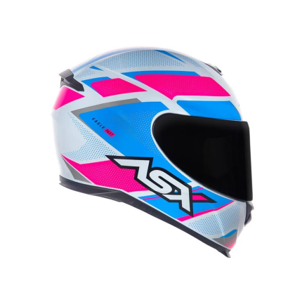 Capacete Asx Eagle Fast - Branco / Rosa / Azul