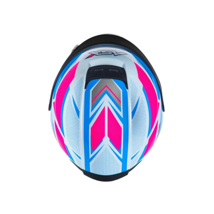 Capacete Asx Eagle Fast - Branco / Rosa / Azul