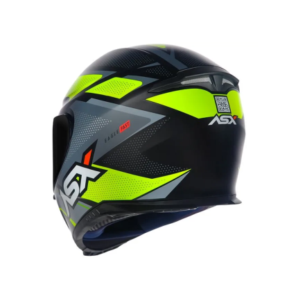 Capacete Asx Eagle Fast - Preto Fosco / Amarelo / Cinza
