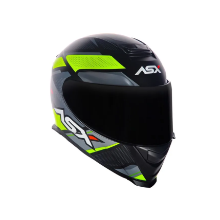 Capacete Asx Eagle Fast - Preto Fosco / Amarelo / Cinza