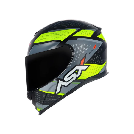 Capacete Asx Eagle Fast - Preto Fosco / Amarelo / Cinza