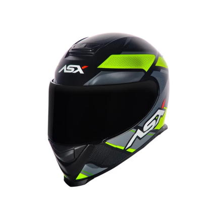 Capacete Asx Eagle Fast - Preto Fosco / Amarelo / Cinza