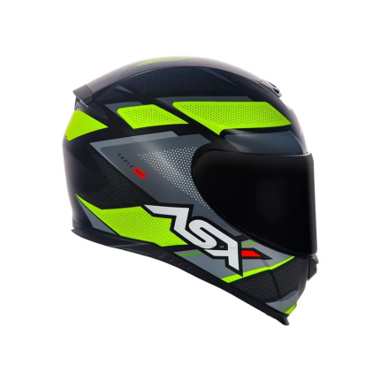 Capacete Asx Eagle Fast - Preto Fosco / Amarelo / Cinza