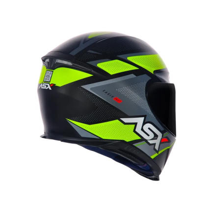Capacete Asx Eagle Fast - Preto Fosco / Amarelo / Cinza