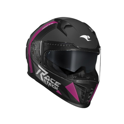 Capacete Race Tech Volt Abstrak - Preto Fosco e Rosa
