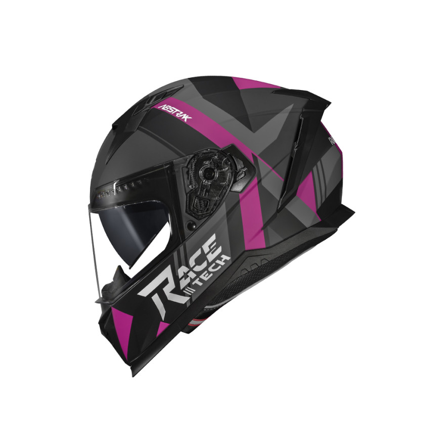 Capacete Race Tech Volt Abstrak - Preto Fosco e Rosa