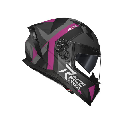Capacete Race Tech Volt Abstrak - Preto Fosco e Rosa