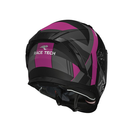 Capacete Race Tech Volt Abstrak - Preto Fosco e Rosa