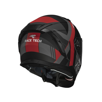 Capacete Race Tech Volt Abstrak - Preto Fosco e Vermelho