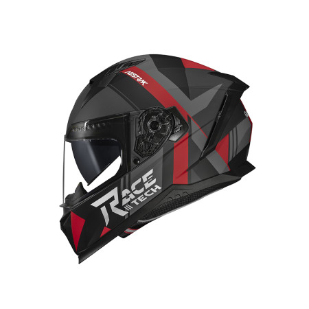 Capacete Race Tech Volt Abstrak - Preto Fosco e Vermelho