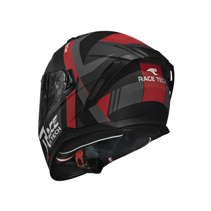 Capacete Race Tech Volt Abstrak - Preto Fosco e Vermelho