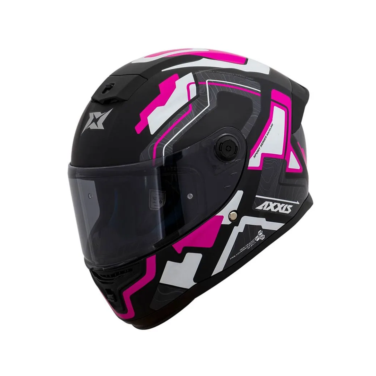 Capacete Axxis Hummer B Code A8 - Preto Fosco Rosa e Branco