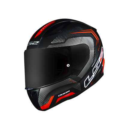 Capacete LS2 FF353 Rapid Doom - Preto Fosco e Vermelho