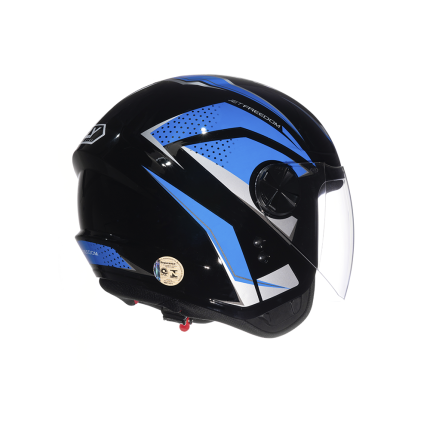 Capacete FLY Jet HG Freedom - Preto e Azul