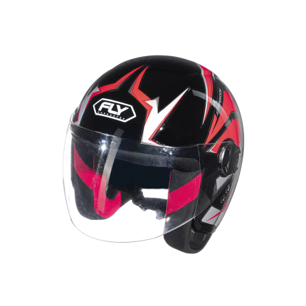 Capacete FLY Jet HG Freedom - Preto e Vermelho