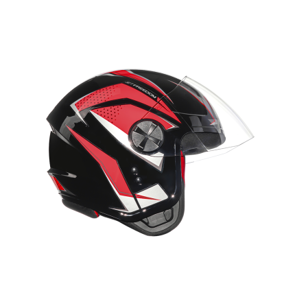 Capacete FLY Jet HG Freedom - Preto e Vermelho