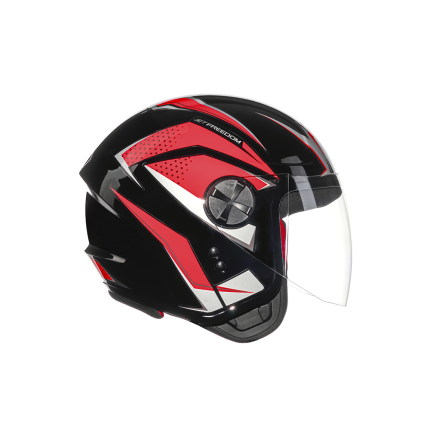 Capacete FLY Jet HG Freedom - Preto e Vermelho