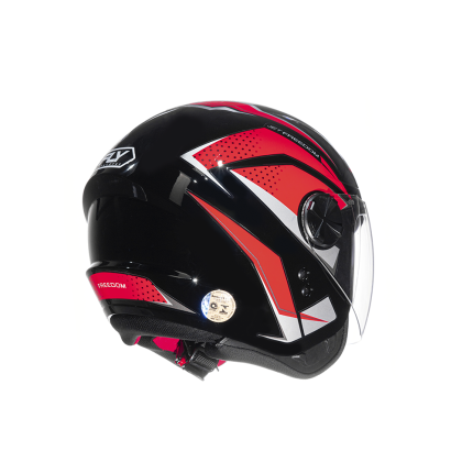 Capacete FLY Jet HG Freedom - Preto e Vermelho