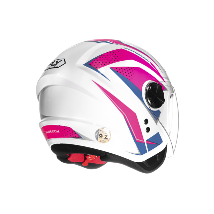Capacete FLY Jet HG Freedom - Branco e Rosa