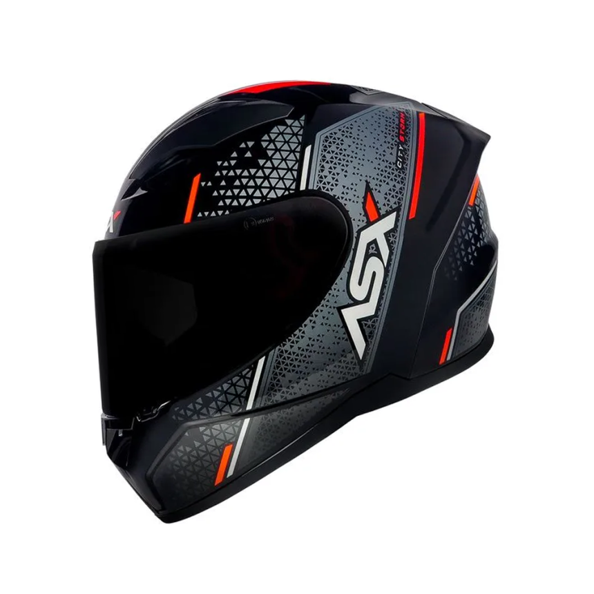 Capacete Asx City Storm - Preto / Cinza / Vermelho
