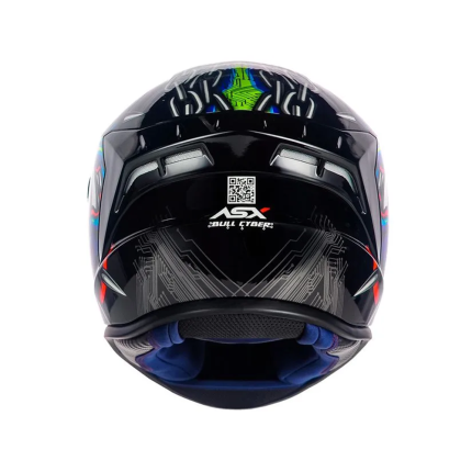 Capacete Asx Draken Bull Cyber - Preto e Azul