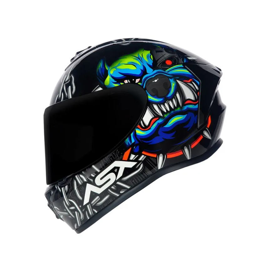 Capacete Asx Draken Bull Cyber - Preto e Azul