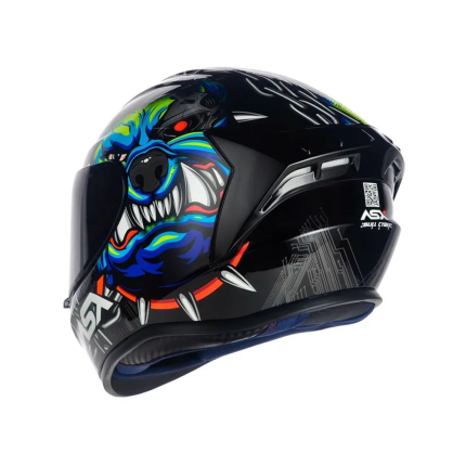 Capacete Asx Draken Bull Cyber - Preto e Azul