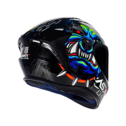 Capacete Asx Draken Bull Cyber - Preto e Azul