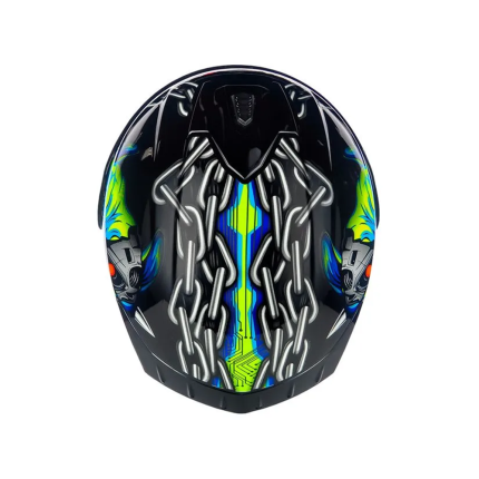 Capacete Asx Draken Bull Cyber - Preto e Azul