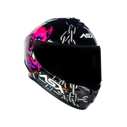 Capacete Asx Draken Bull Cyber - Preto e Rosa