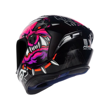 Capacete Asx Draken Bull Cyber - Preto e Rosa