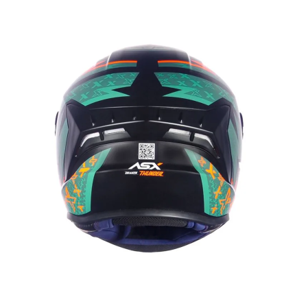 Capacete Asx Draken Thunder - Preto / Verde / Laranja