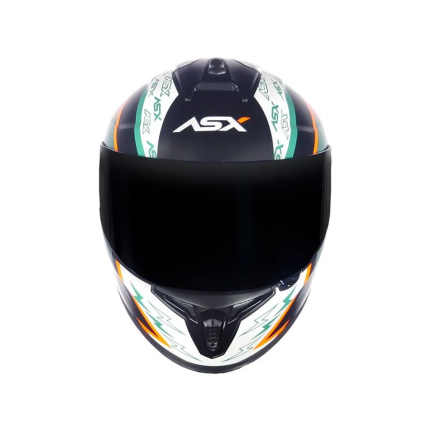 Capacete Asx Draken Thunder - Preto / Verde / Laranja