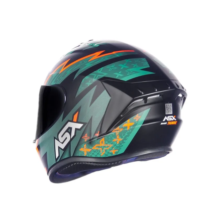 Capacete Asx Draken Thunder - Preto / Verde / Laranja