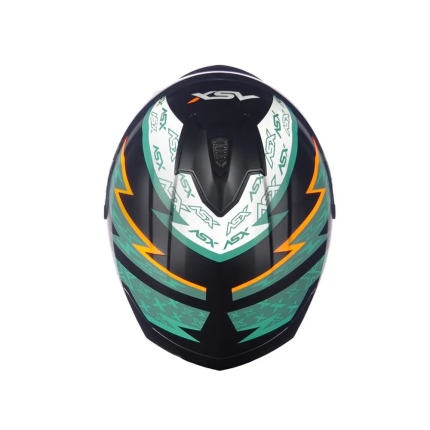 Capacete Asx Draken Thunder - Preto / Verde / Laranja