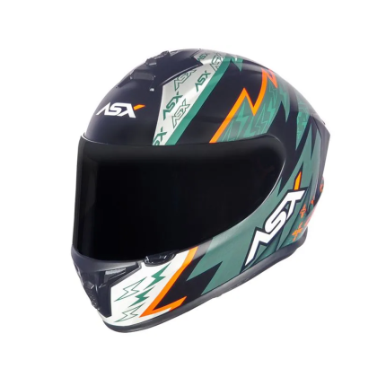 Capacete Asx Draken Thunder - Preto / Verde / Laranja