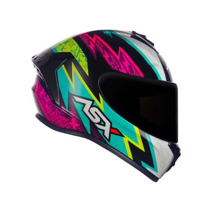 Capacete Asx Draken Thunder - Preto / Rosa / Tiffany