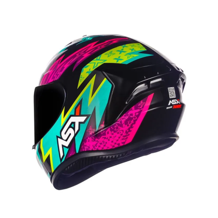 Capacete Asx Draken Thunder - Preto / Rosa / Tiffany
