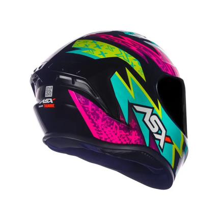 Capacete Asx Draken Thunder - Preto / Rosa / Tiffany