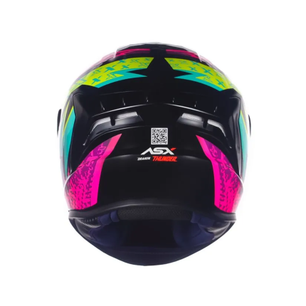 Capacete Asx Draken Thunder - Preto / Rosa / Tiffany